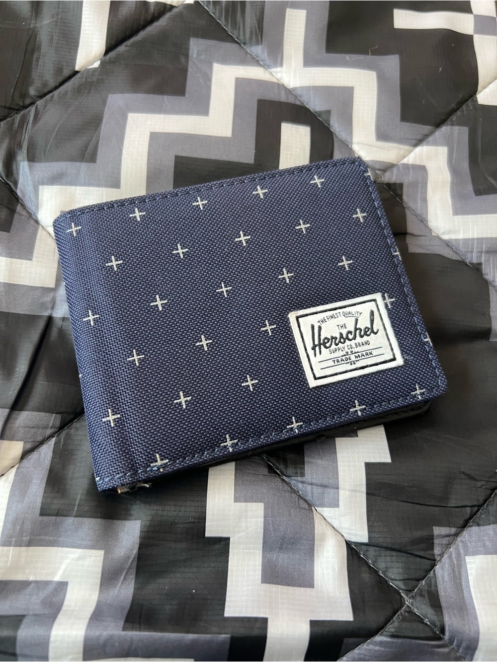 Herschel Supply Co. Navy Cross Print Bi-Fold Wallet